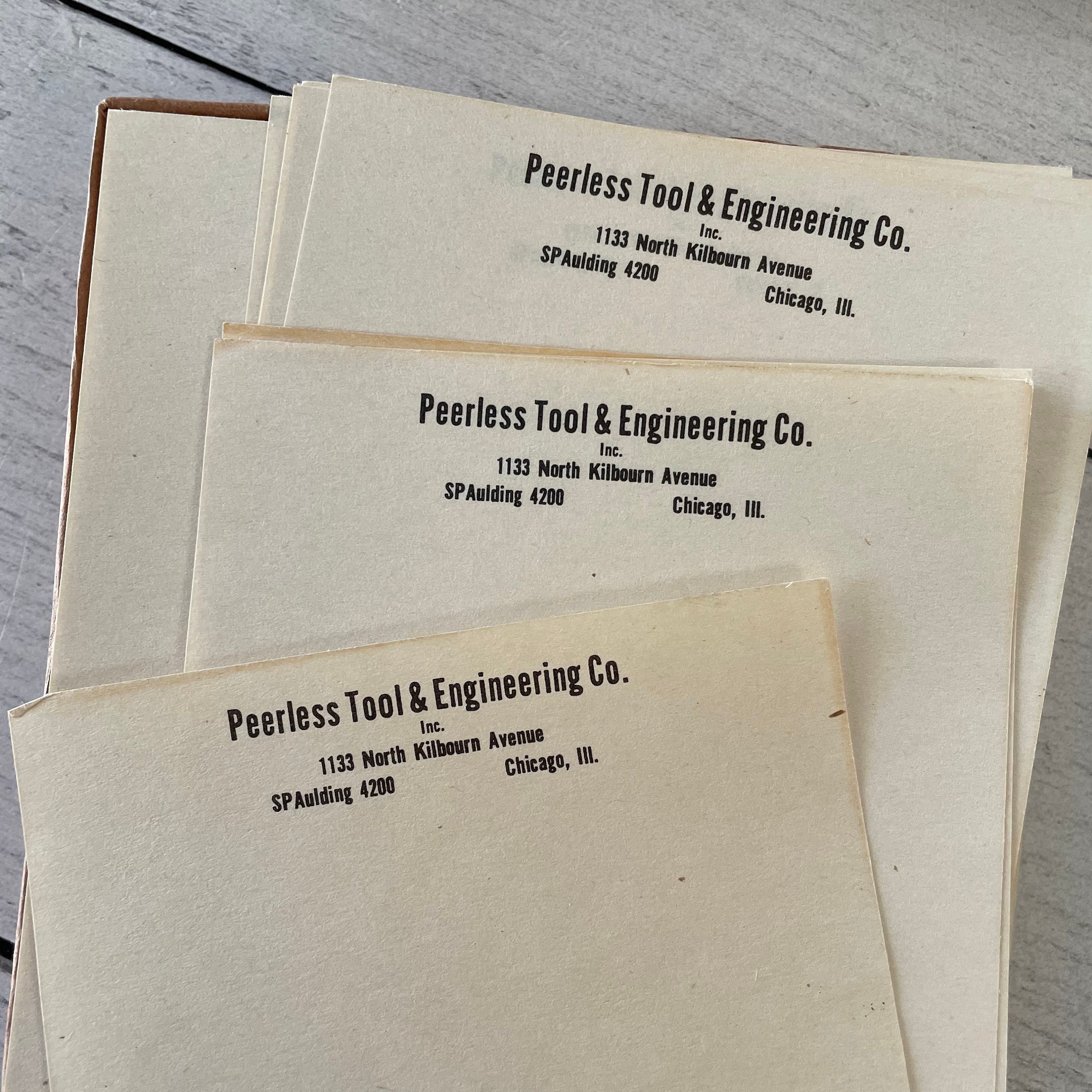 Vintage Peerless Tool & Engineering Co of Chicago Letterhead Notepaper ...