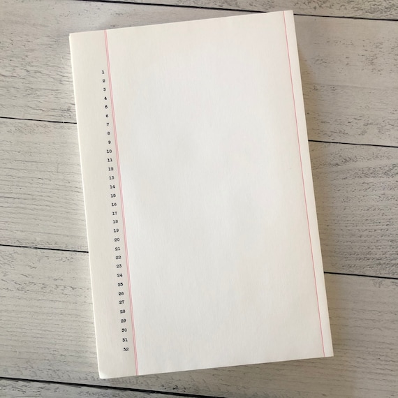 Vintage Legal Size Gilbert Bond Numbered Red Margin Typing Paper