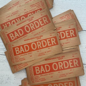 Vintage jaren 1950 Missouri-Kansas-Texas Lines Bad Order Railroad Repair Card- Enkele kaart