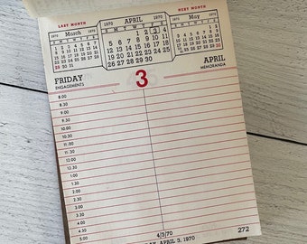 Vintage 1970 Detailed Calendar Sheets Set of 3