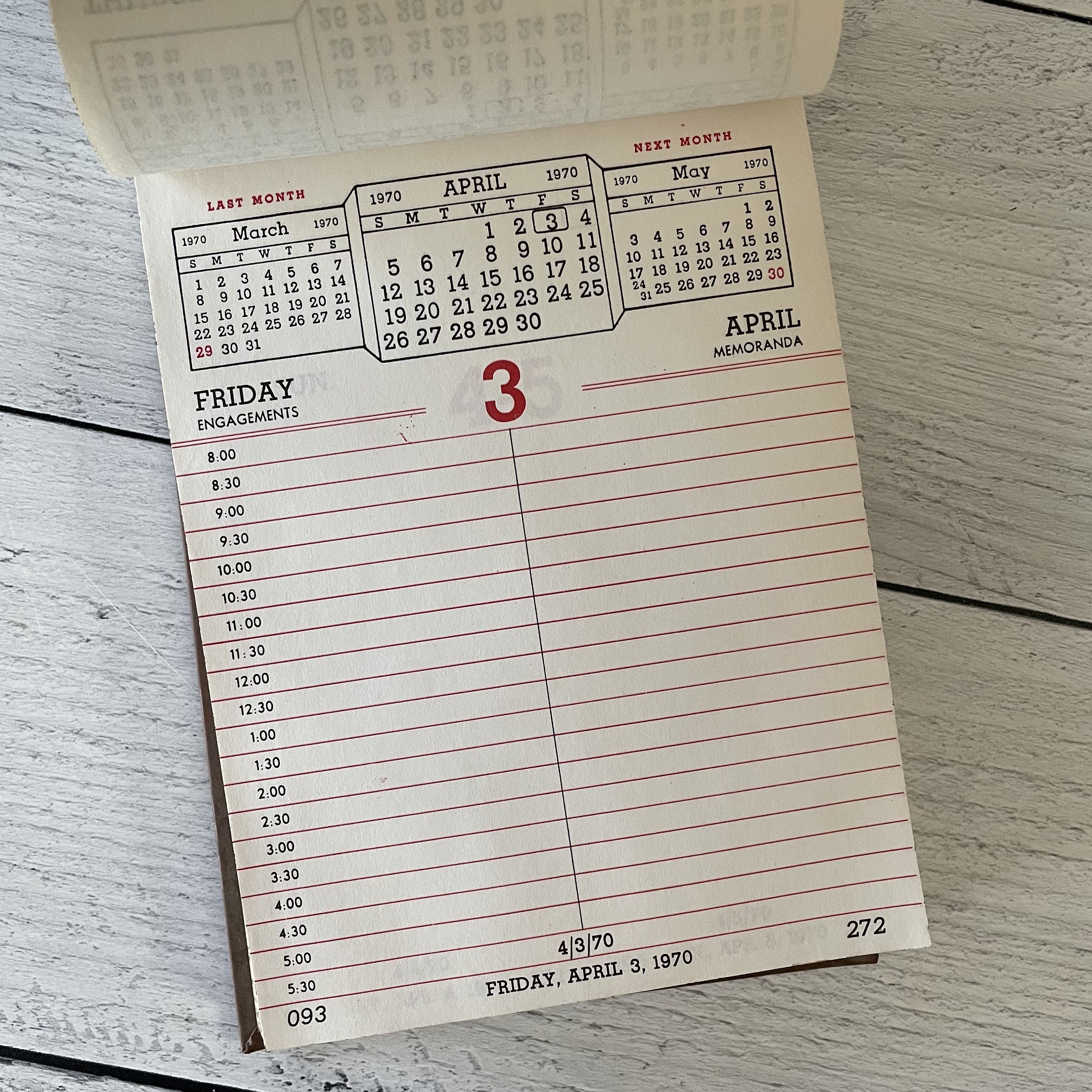 ヴィンテージ 1970 詳細カレンダーシート 3枚セット - Etsy 日本