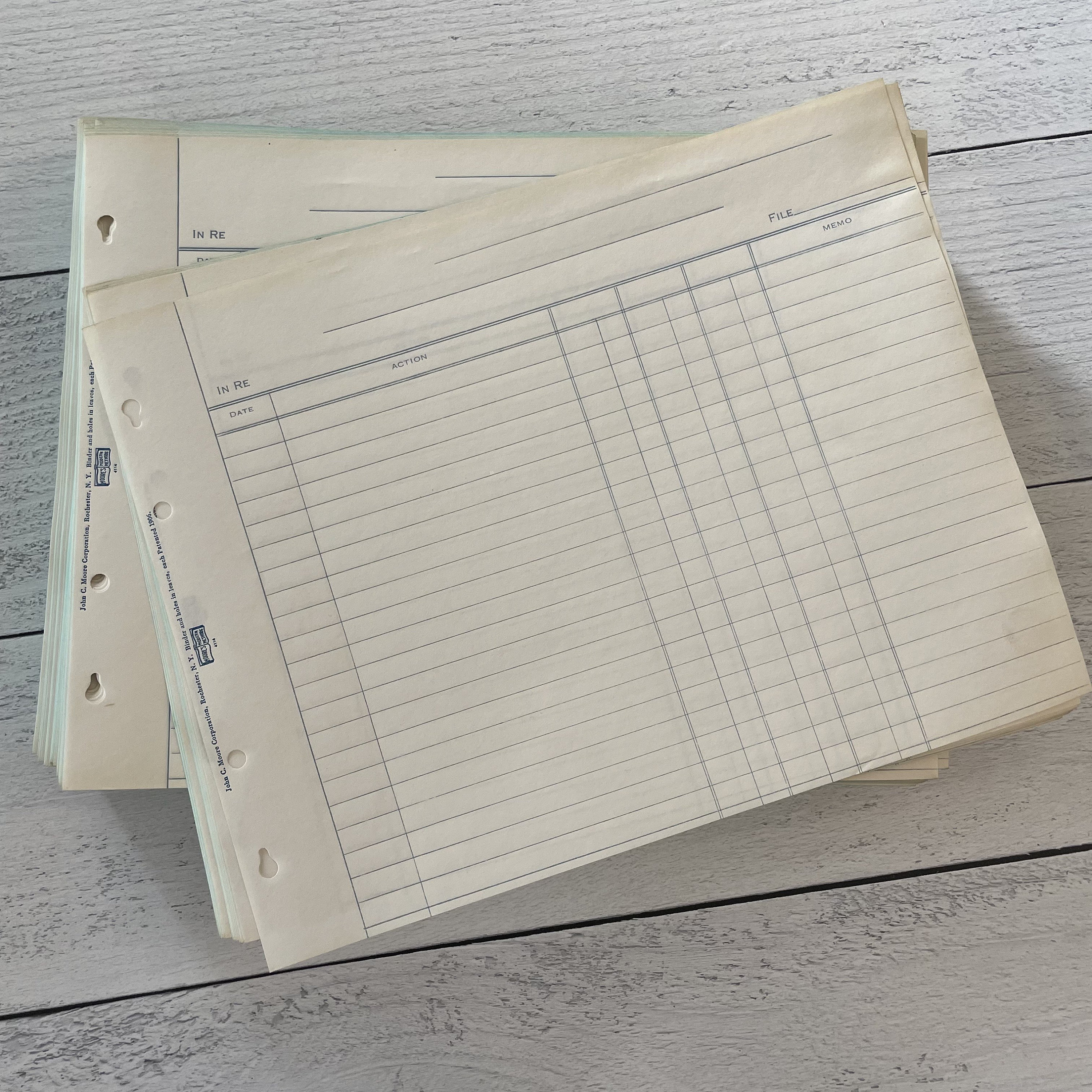 Antique 1925 Moore’s Unused Ledger Paper From a Law Office Set of 3 ...