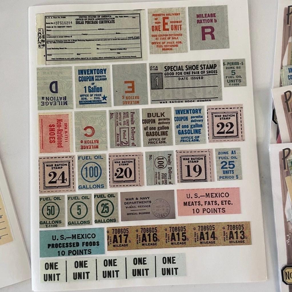 Reproduction Rzm Labels PHC No. 90 WWII Rations Reproduction Gummed Labels or Stickers Set of ...