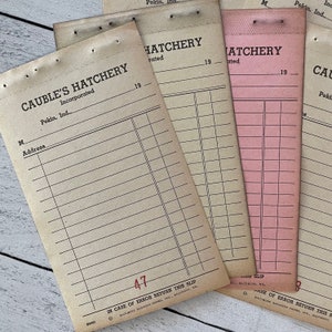 Vintage Cauble’s Hatchery Triplicate Sales Receipts from Perkin, Indiana
