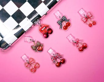 Cherry Bow Girlie- Smut- Spicy Lips USBC Dust Plug Charm, Book Lover Gift