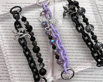 Fantasy Reader- Dragon Kindle Strap Charm for Book Lovers | Beaded E-Reader Wrist Strap | Bookish Kindle Decor | BookTok Reader Accessory