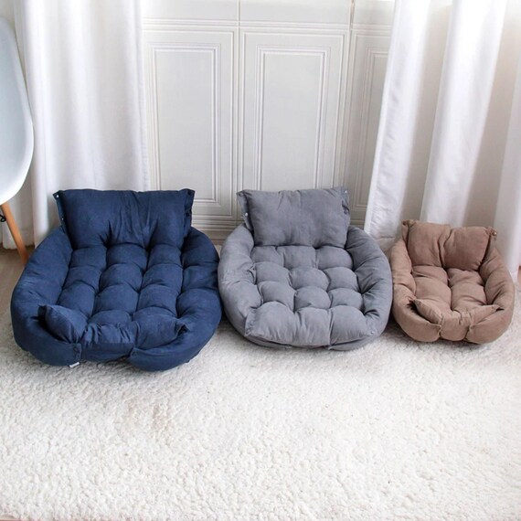 Soft Pet Bed with Detachable Pillow, Washable Dog Cat Sofa