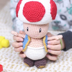 Crochet doll pattern Toad Super Mario Kinopio by Tremendu video game amigurumi crochet toy, PDF digital pattern digital download image 1