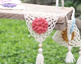 Boho tassel bunting Crochet pattern - Crochet flower power bunting by Tremendu - crochet home wall decor - PDF digital download pattern