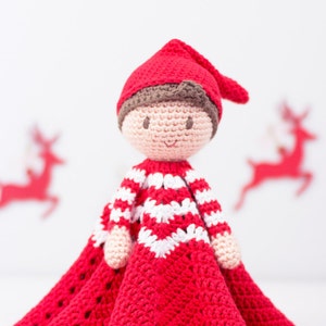 Crochet pattern Christmas Elf lovey by Tremendu amigurumi crochet toy, baby security blanket, PDF digital pattern digital download image 3