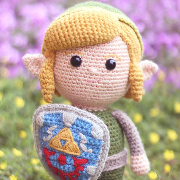 Amigurumi-Muster – The Legend of Zelda – Link – Videospiel-Charakter-Häkelspielzeug, digitales PDF-Muster mit Anleitungen – direkter Download