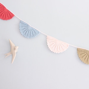 Crochet pattern - Crochet fan bunting by Tremendu - crochet home wall decor , PDF digital pattern - digital download