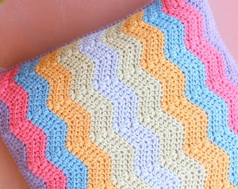 Crochet pattern - Stripy zig zag Pillow by Tremendu - crochet pillow pattern, crochet cushion pattern - PDF digital pattern