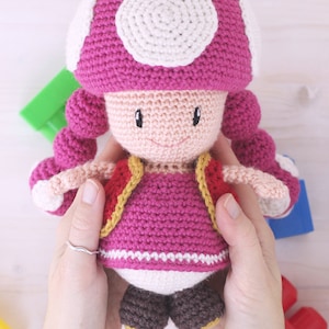 Amigurumi Pattern - Toadette- Super Mario Character - Video game crochet toy - PDF digital pattern with tutorials - Instant download