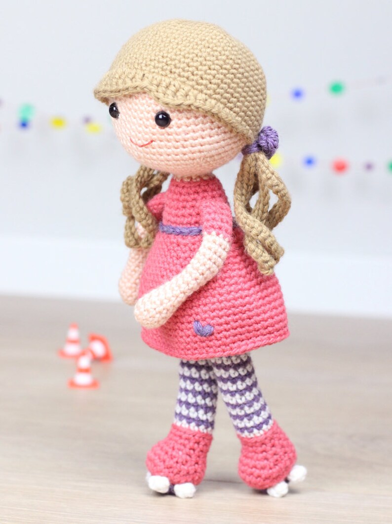 Crochet pattern Katy the roller skater by Tremendu Etsy