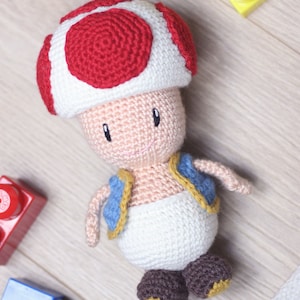 Crochet doll pattern Toad Super Mario Kinopio by Tremendu video game amigurumi crochet toy, PDF digital pattern digital download image 4