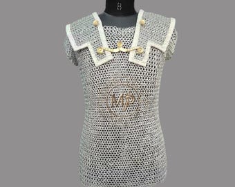 Chainmail Lorica Hamata 9MM Round Ring Riveted with Solid Ring