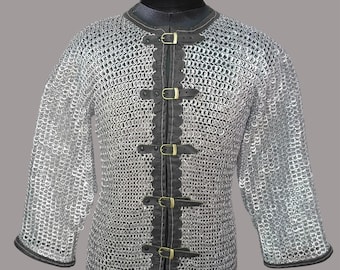 Chainmail Shirt, Aluminium 9MM 16 Gauge Flat Ring Riveted With Solid Rings Full Sleeves