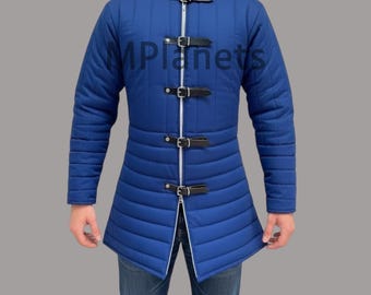 Medeltida Viking Gambeson Bomullsvadderad Helärmad Larpkostym För Medeltida Evenemang