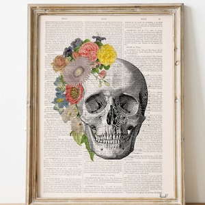 Halloween Art, Wall Art Print, Skull, Skull Art, Wall Art Poster, Skull, Wall Art Bedroom, Home Decor Art, Anatomical Art, SKA138