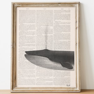 Wall Art walvis print - woordenboek kunst walvis print - muur decor oceaan art print - Sealife art Home decor - Octopus art print - SEA223