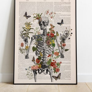 Wild Life Skeleton - Anatomy Wall Art - Human Skeleton Art - Anatomy Illustration - Anatomy Print - home decor - SKA287