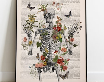 Wild Life Skeleton - Anatomy Wall Art - Human Skeleton Art - Anatomy Illustration - Anatomy Print - home decor - SKA287