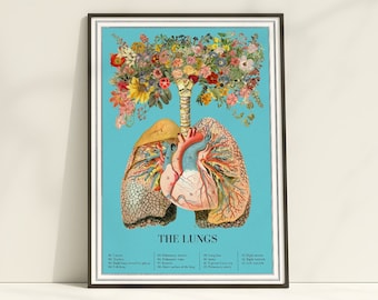 The blooming lungs - Botanical Anatomy Print - Lungs Anatomy Art - Anatomy Illustration - Flower Anatomy Print - SKA257WA3