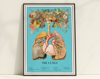 Botanical Lungs Anatomy Art Print: Floral Anatomy Illustration