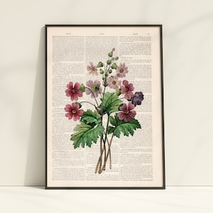 gift for her - Wild Primroses bouquet on Dictionary page - Flower Wall Art - Housewarming Gift - BFL245