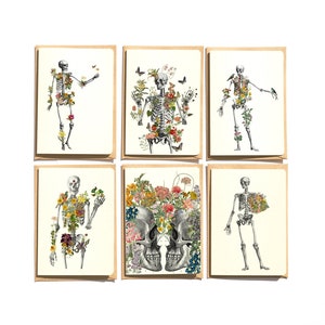 Set di biglietti di auguri - Pacchetto di biglietti di auguri con scheletro - Biglietti di ringraziamento - Biglietti di auguri con scheletro - Biglietti di auguri artistici - Biglietti vuoti - NTC021