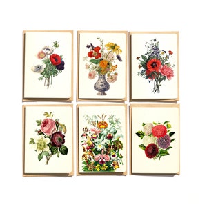 Gift for mom - Notecards Set - Thank You cards - Bouquets Note Cards - Set of 6 - Floral Cards - Blank Note Cards - Folded Cards - NTC012