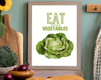Eat Your Gemüse Poster: Hochwertiger Kunstdruck für die Küche