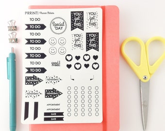 Clear Planner Stickers: To-Do List, Goals (2 Sheets)