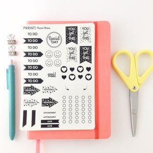 Stickers laptop, Clear planner stickers - Organizer stickers - To do stickers - Goals stickers - Planner stickers sheet - STS005