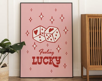 Trendy Dice Cute Wall Print, Digital Download Print, Retro Wall Decor, Large Printable Art, Downloadable Prints DGT022