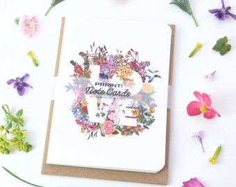 Floral Love Notecard Set: Handmade Blank Greeting Cards