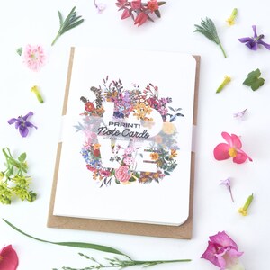 Tarjetas de agradecimiento - Regalo para ella - Set de tarjetas de felicitación de AMOR - Tarjetas de amor - Tarjetas de flores - Tarjetas de regalo para mamá - NTC01