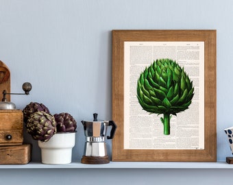 Wall art prints, Book print unique gift, Kitchen wall art, Artichoke Botanical studio, Art prints, home decor, BFL073