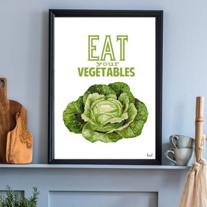 Gift for the home, Gifts for mom, Wall art print, Kitchen Wall Art, Eat your Vegetables Poster, kitchen decor, wall art print, TYQ037WA4