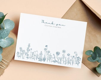 Personalized Floral Thank You Cards: Corporate Stationery Set