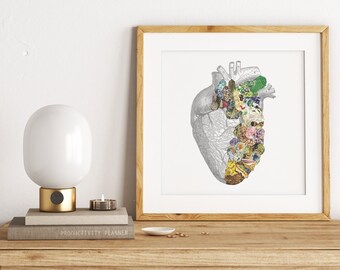 Valentine Wall ArtMineralized Heart Anatomy Print: Science Art Gift