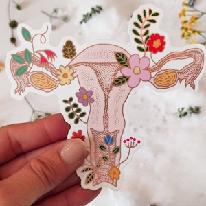 Friendship Gift | Soft touch Uterus Sticker | Feminist Sticker | Women Empowerment | Gynecologist Sticker | Anatomical Uterus Decal | STC04