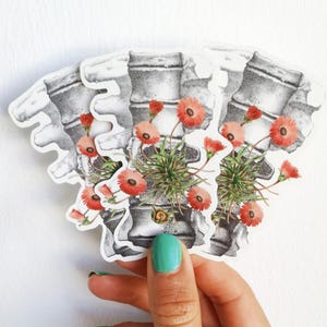 Naklejki na laptopa, Naklejki na Hydroflask - Naklejki na laptopa Flowery Vertebrae - naklejki anatomiczne - Zestaw naklejek - STC010