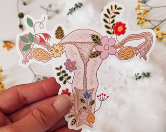 Friendship Gift | Soft touch Uterus Sticker | Feminist Sticker | Women Empowerment | Gynecologist Sticker | Anatomical Uterus Decal | STC04