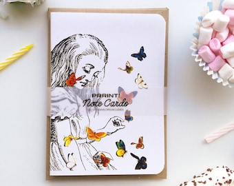 Alice in Wonderland Notecard Set: Blank Greeting Cards with Envelopes