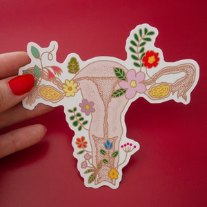 Friendship Gift | Soft touch Uterus Sticker | Feminist Sticker | Women Empowerment | Gynecologist Sticker | Anatomical Uterus Decal | STC04