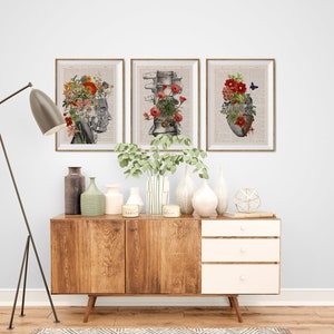 Large wall Art - Wall decor - Anatomical Art Poster - Set of 3 - Flower Anatomy - Botanical Anatomy Print - Medical Art Print - SET002