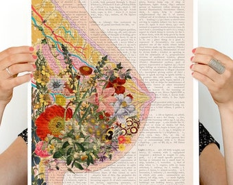 Mum gift postpartum - Breastfeeding Art - Feminist Art - Baby Shower Gift - Motherhood Art - Flower Anatomy Print - Breast Print - SKA239PA