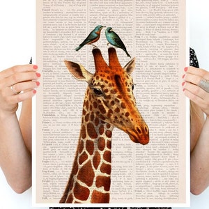 Wall art, , Honeymoon Giraffe poster, Wall art print, Nursery art, Poster, Animal decor, Poster print, Nursery art, ANI006PA3